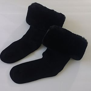Ugg Black Rainboot Faux Short Socks Ladies 5 to10